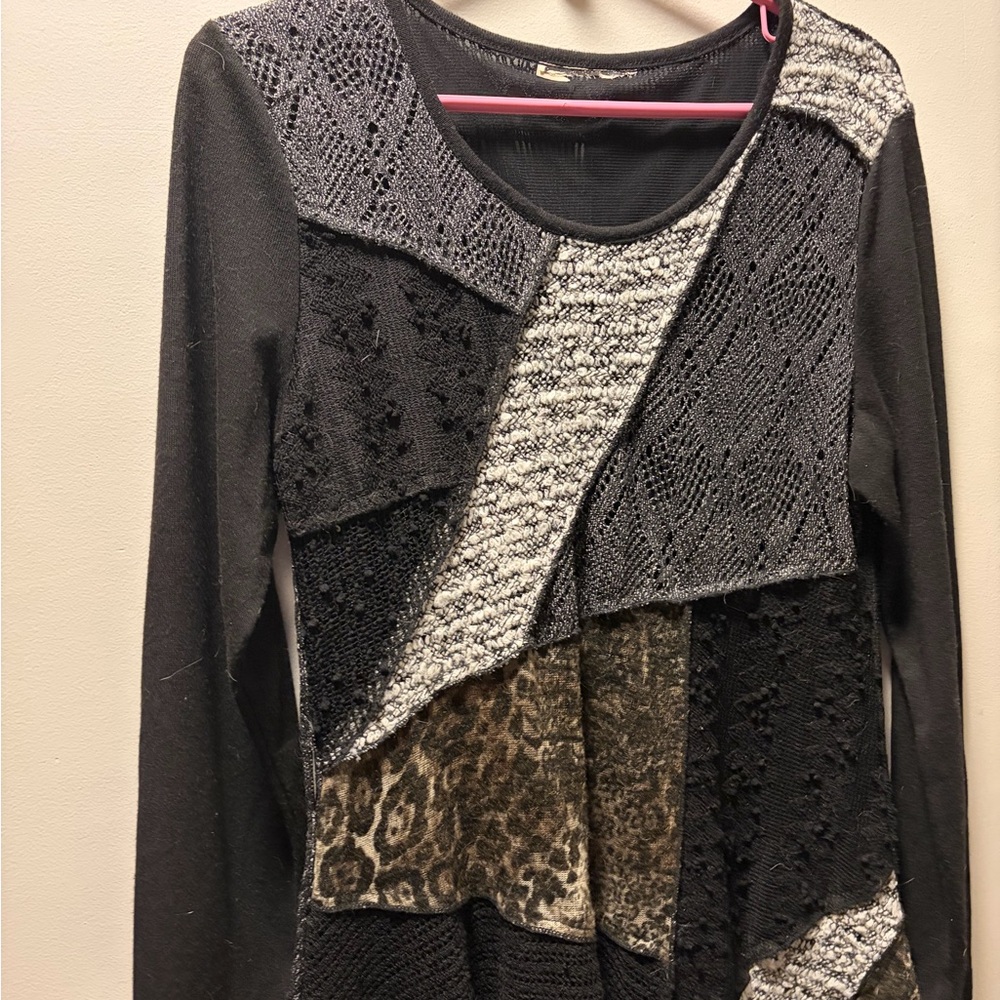 Vintage concepts Mixed-Texture Patchwork asymmetr… - image 3